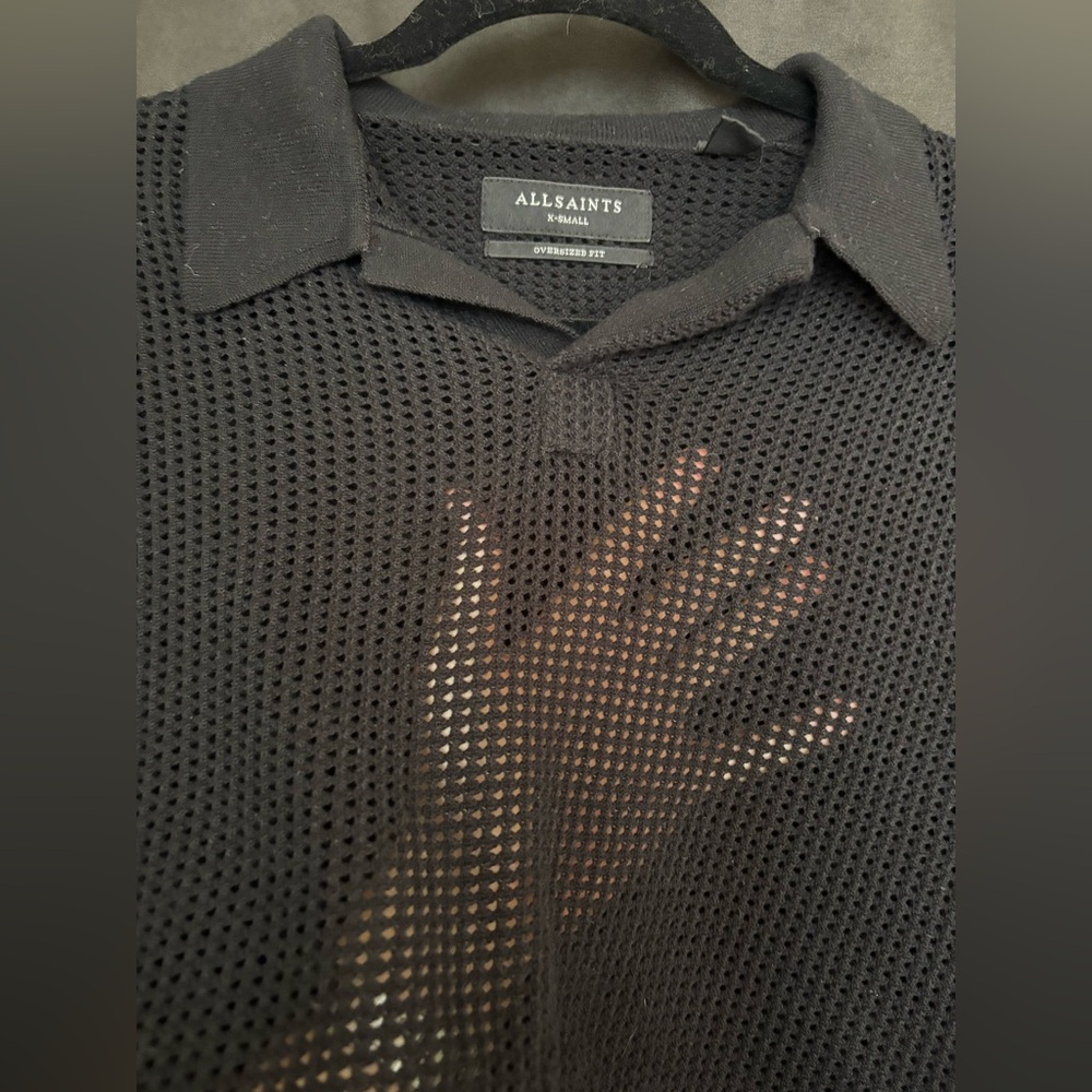 All Saints perforated polo